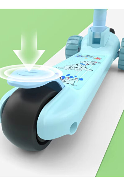 DAT Kids 3-Wheel LED Scooter with Rear Brake & Lean-to-Steer – Blue/Green/Pink, Ages 3+