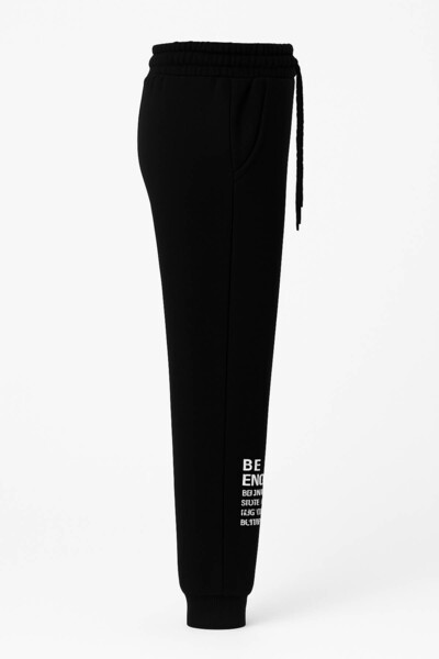trender 7378 Paça Printed 3 İp 5-14 Yaş 26Kss2000039 Black Boy's Sweatpants 7378