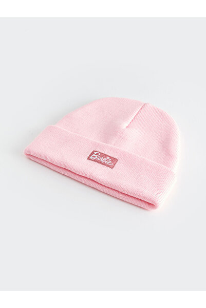 LC Waikiki Pink Barbie Printed Girls' Knitwear Beanie