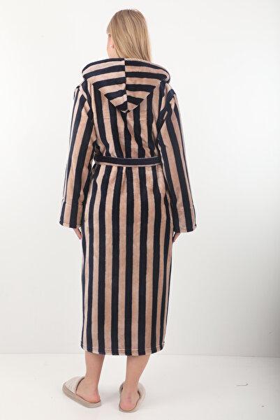 Wild Love Γυναικείο 100% μπαμπού ριγέ με κουκούλα μακρύ φόρεμα / μπουρνούζι