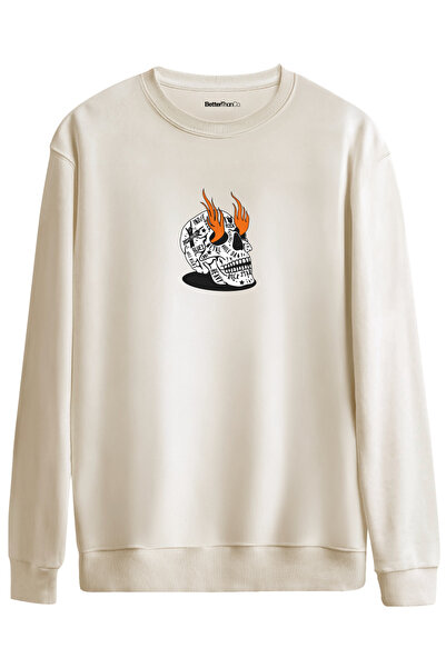 BetterThanCo Rock Star Printed Crew Neck Oversized Sweatshirt