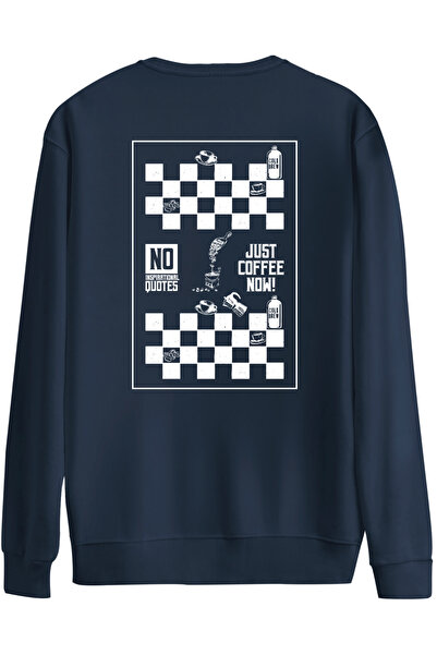 BetterThanCo Doar cafea cu imprimeu guler rotund supradimensionat Swea tricou