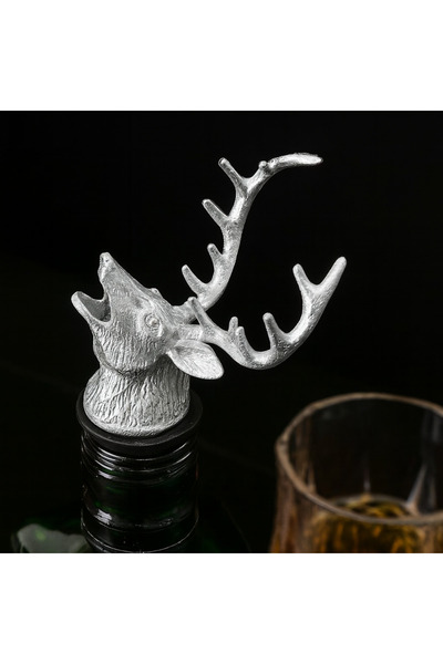 zola Wine bottle aerator, deer-shaped, height 10 cm, stainless steel, silver