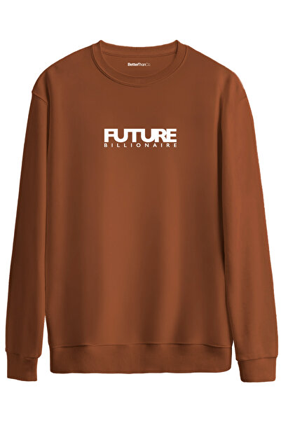 BetterThanCo Viitorul miliardar cu imprimeu guler rotund supradimensionat Swe...