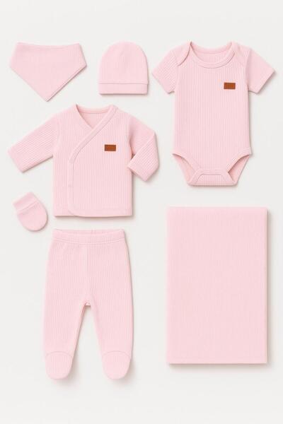 BYS BABY FASHION Yenidoğan Kız -Erkek Bebek Organik Pamuklu Fitilli 7li Hasta...