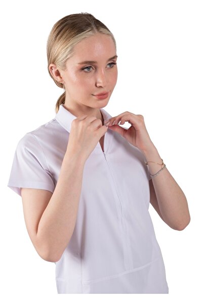 Brl Üniforma Tek Üst Yandan Cepli Gizli Fermuar Polo Yaka Doktor/Hemşire Cerr...