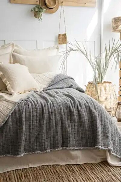 MEET MAYA NATURAL Muslin Quilt Gray 7 Layer Single Size 170*240 cm