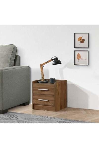 Danube Home طاولة جانبية للأطفال بدرجين من خشب الجوز الفاتح - خشب هندسي، 43×40.5×47 سم، ضمان لمدة عامين