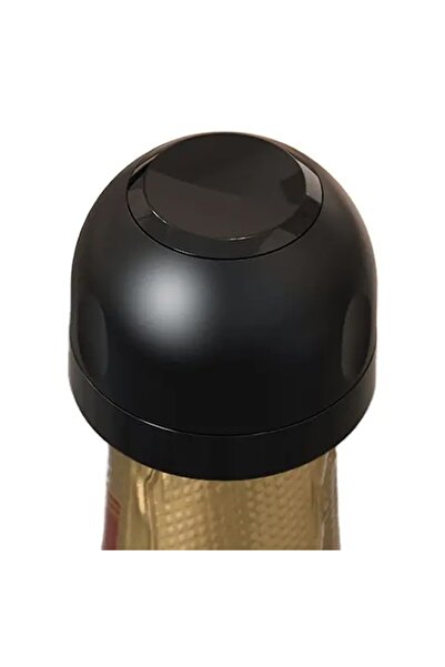 zola Wine bottle stopper, plastic, ON/OFF button, diameter 3.7 cm, black