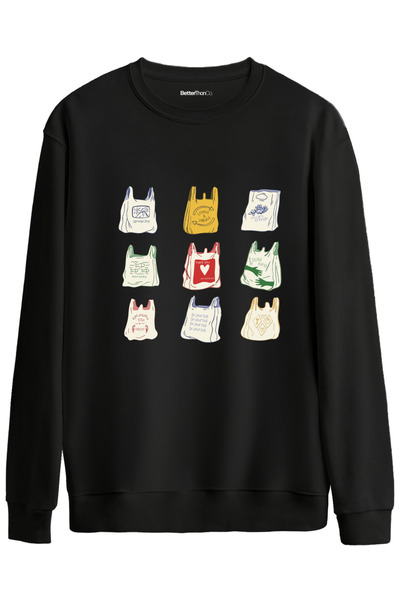 BetterThanCo Bags Printed Crew Neck Oversized Sweatshirt