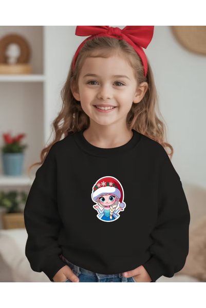 haha New Year's Themed Printed Long Sleeve T-Shirt for Children