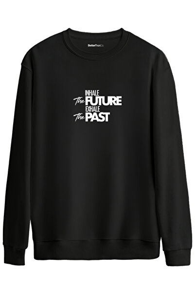 BetterThanCo Inhale Exhale Printed Crew Neck Oversized Sweatshirt