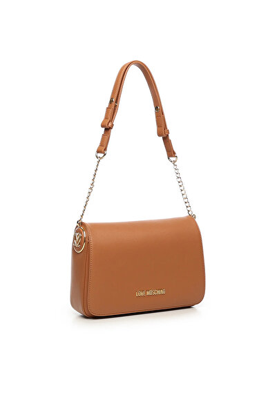 Love Moschino Women Metal Logo Zipper Closure Leather Short Handle Beige Shoulder Bag Jc4373Pp0Nkf0-200