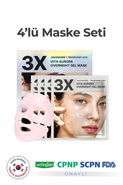 HAMEL 3X Vita Aurora Overnight Mask Yoğun Onarım Kolajen Gece Jel Maske 4 Pcs