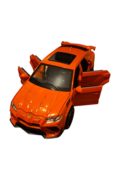 Vision XXI Lamborghini Urus Car, Metal Model, Scale 1:32, Spring Mechanism, 16 cm, Orange