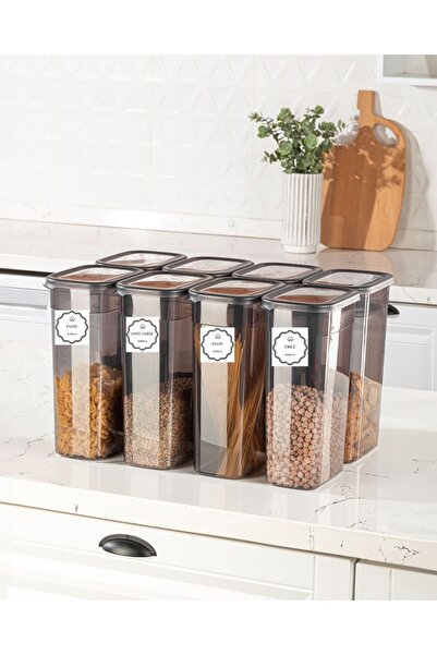 Mira Home SET OF 6 STORAGE CONTAINERS 1900 ml – WITH LABELS