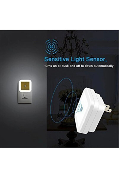 BLUE CORAL Sensor Night Light Plug-In Square Night Lamp Smart Dusk to Dawn Sensor Lamps Nightlight E