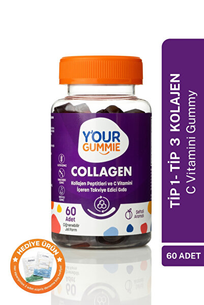 Y'our Gummie Collagen + Vitamin C Chewable Gummy 60 Pieces Type I- Type Iii Collagen / Vitamin C