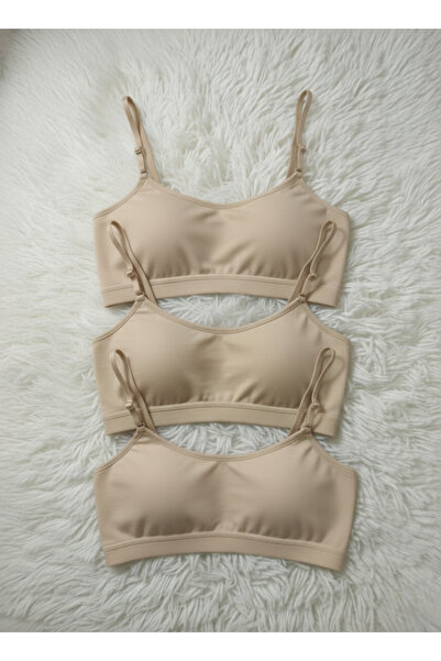 Hmd 3-Piece Mixed Pad Adjustable Strap Women's Half Tank Top Bustier |   Black, Skin, White