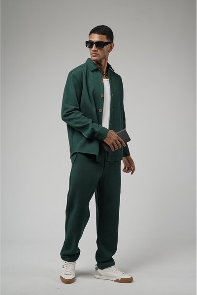 king brich Regular Fit Jacquard Men's Trouser Shirt Set