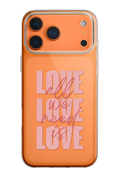 mooodcase iPhone 17 Pro Max Uyumlu Need is Love Desenli Şeffaf Silikon Telefon Kılıfı