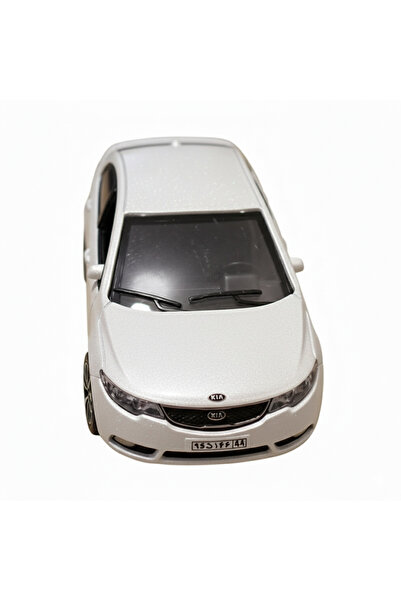Vision XXI Kia Forte Car, Metal Model, Diecast, Scale 1:32, Spring Mechanism, 12 cm, White