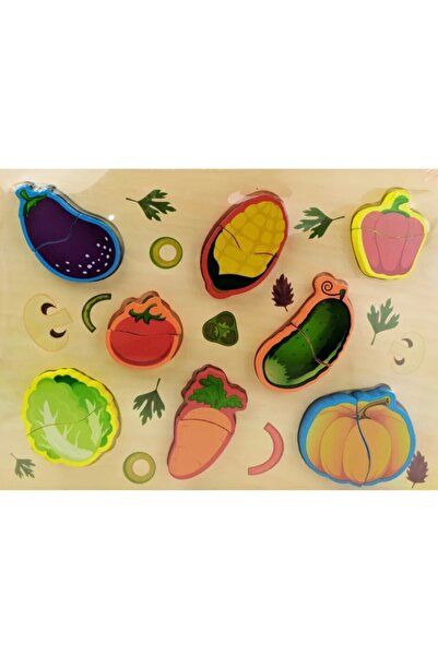 Lush Fashion 3D wooden puzzle – Vegetables, educational game for children, 6 pieces, 20×20 cm