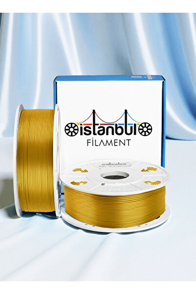 İSTANBUL FİLAMENT 3D Baskı PLA Silk+ Gold Parlak Filament 1 Kg Ø 1,75mm ± 0,0...