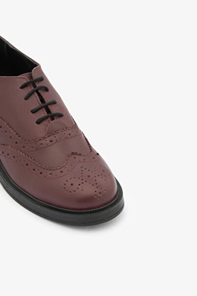 SAYL Бургундски дамски обувки от естествена кожа с връзки