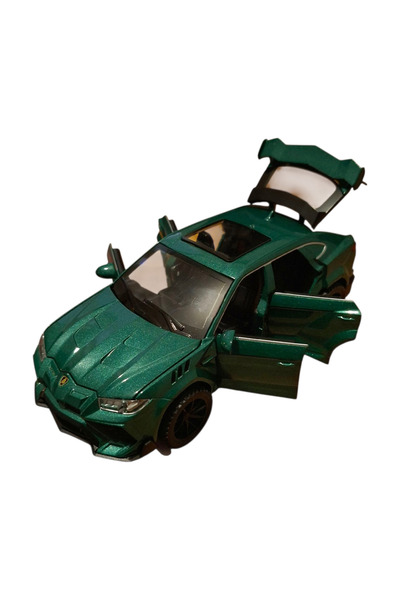 Vision XXI Lamborghini Urus Car, Metal Model, 1:32, Diecast, Spring Mechanism, 16 cm, Green