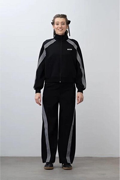 LOCO LOCO 7465 Girl's Striped Tracksuit Set