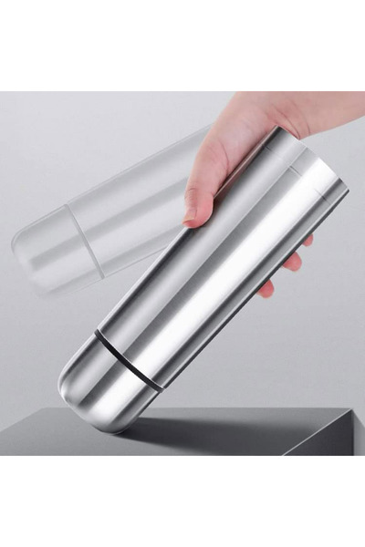 zola Thermos with carrying case, 1l capacity, for hot/cold drinks, stainless steel