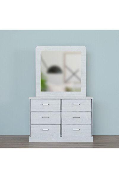 Danube Home Zirco 6-Drawer Dresser with Mirror - White Oak Finish, Durable Wood, 2-Year Warranty, Elegant Design