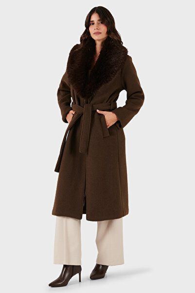 Via Dante Relaxed Fit Soft Fur Shawl Collar Coat Coat 6909660