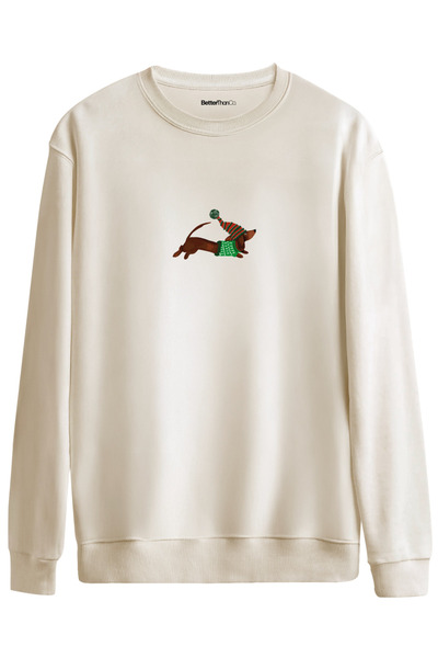 BetterThanCo Санта-сосиска собака з принтом на велосипедному комірі Oversize Sweatshirt