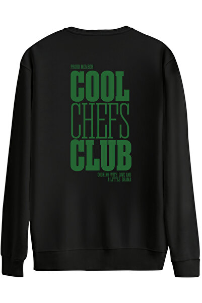 BetterThanCo Cool Chefs Club cu imprimeu guler rotund supradimensionat Swea t...