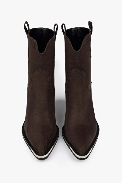 Shoeberry Women's Bronc Bitter Brown Suede Cowboy Boots