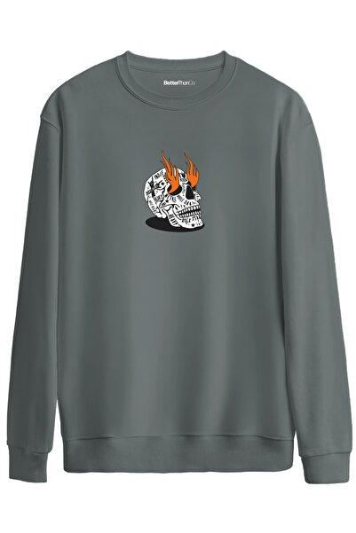 BetterThanCo Starul rock cu imprimeu guler rotund supradimensionat Swea tricou