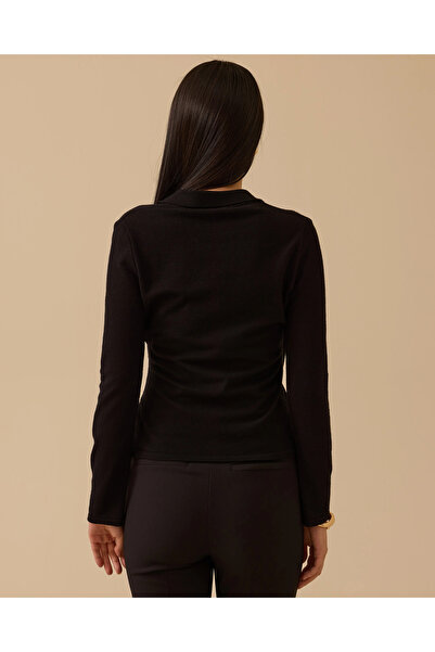 SEÇİL Kruvaze Drapeli Triko Bluz