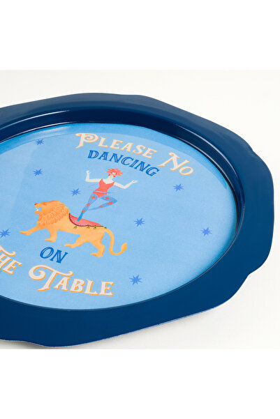 Zsa Zsa Zsu Nanpur Demir Dekoratif Tepsi 26x26x2 Cm Mavi