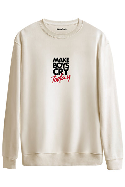 BetterThanCo Astăzi cu imprimeu guler rotund supradimensionat Swea tricou