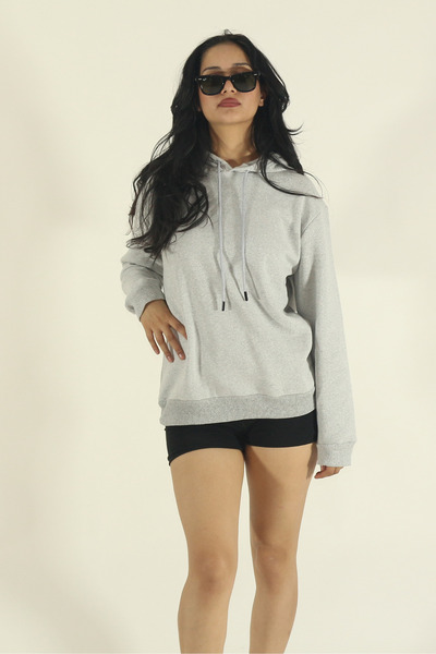 INFLUYENTE Γυναικείο φούτερ χειμερινό άνετο βαμβακερό κομμένο με φλις εσωτερι...