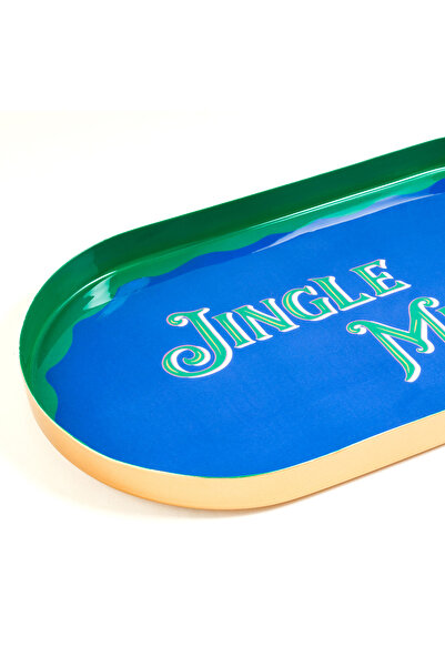 Zsa Zsa Zsu Nanpur Demir Dekoratif Tepsi 35.5x18x2.54 Cm Mavi