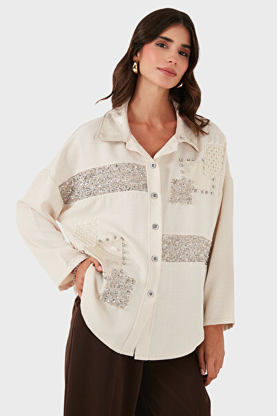 Via Dante Oversized Fit Pul Detailed Long Sleeve Shirt Shirt 69143120