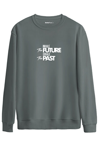 BetterThanCo Inala Respira cu imprimeu guler rotund supradimensionat Swea tricou