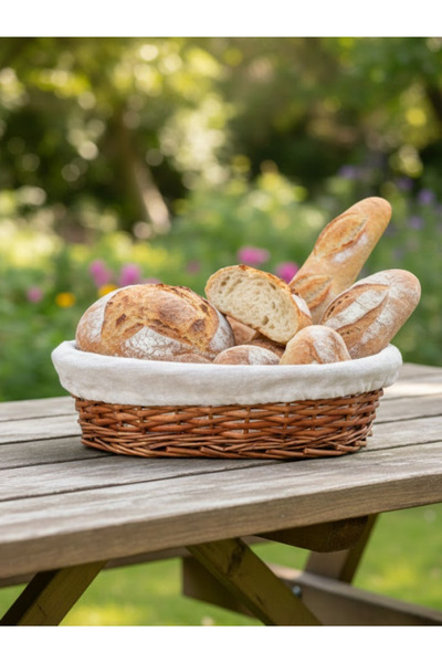 AiroBazar Oval Dough Proofing Basket with Wicker Cloth |   Bread Making Basket |   Natural Dough Relaxation 24 cm