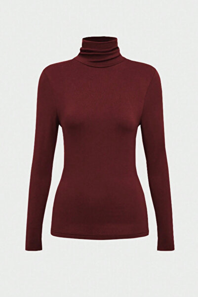 Tarz Cool Women's Burgundy Full Throated Fit Long Sleeve T-Shirt