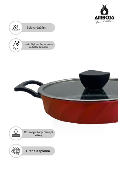 Amboss Vento 9 Piece Cast Iron Skillet Set (Red)
