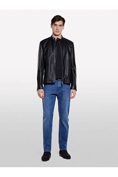 Sisley Cotton Blend Regular Fit Denim Trousers Men's Ice Blue Denim Trousers - 325P4Mcpse02I