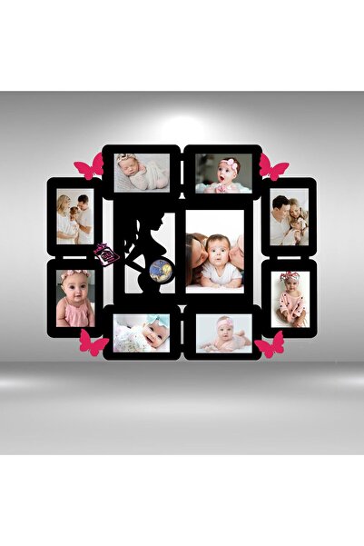 damoro Photo frame with 10 photos, Parents model, Wood, black/pink
